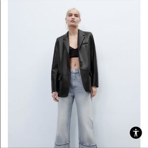 ZARA Faux Leather Blazer